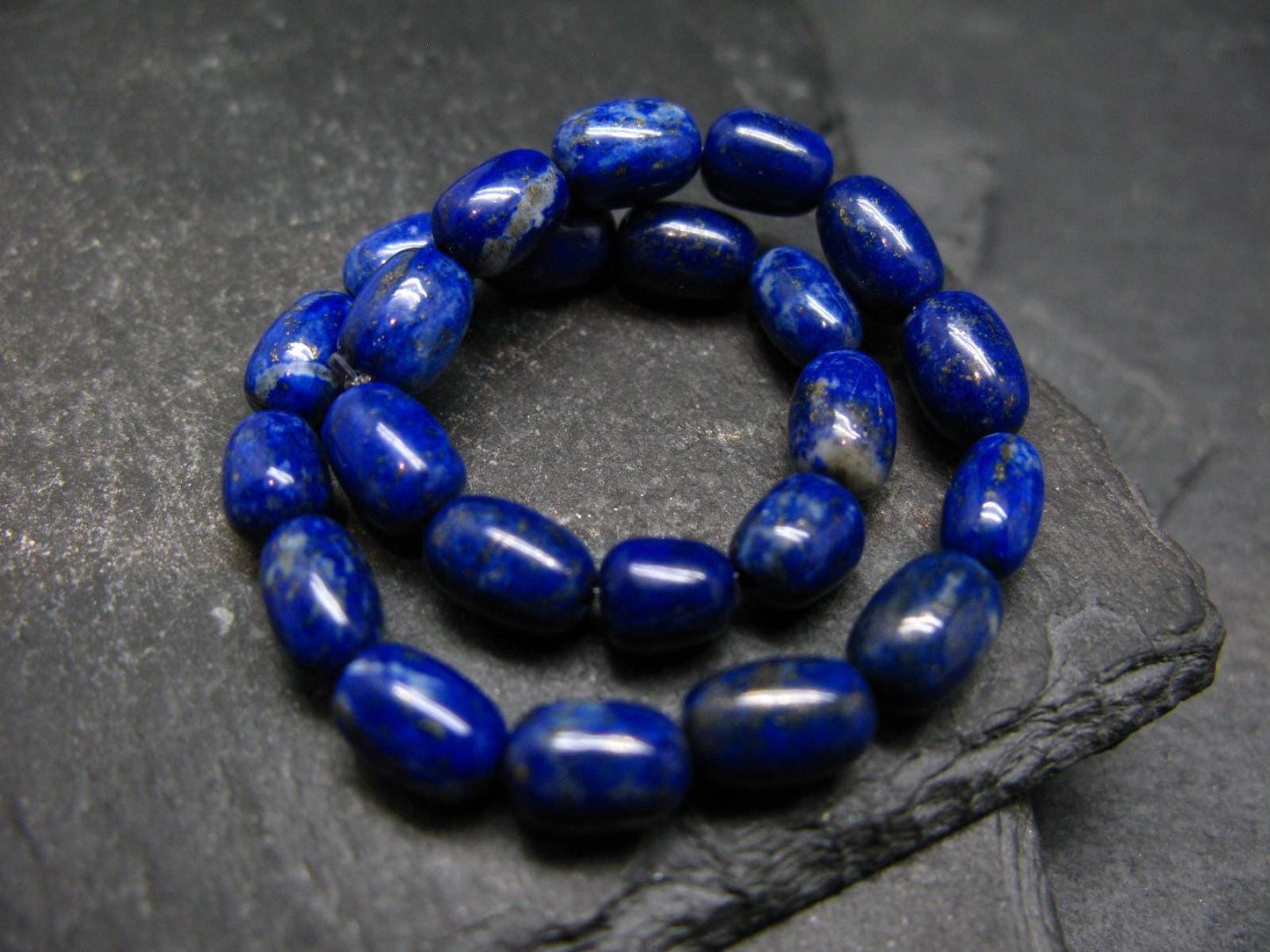 Lapis Lazuli Lazurite Genuine Bracelet ~ 7 Inches ~ 8mm Tube Beads