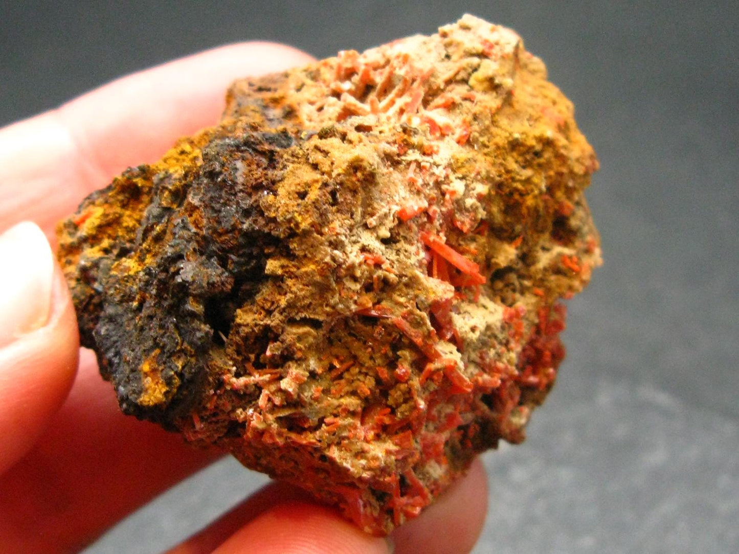 Rare Orange Crocoite Cluster From Australia - 1.6"- 34.21 Grams