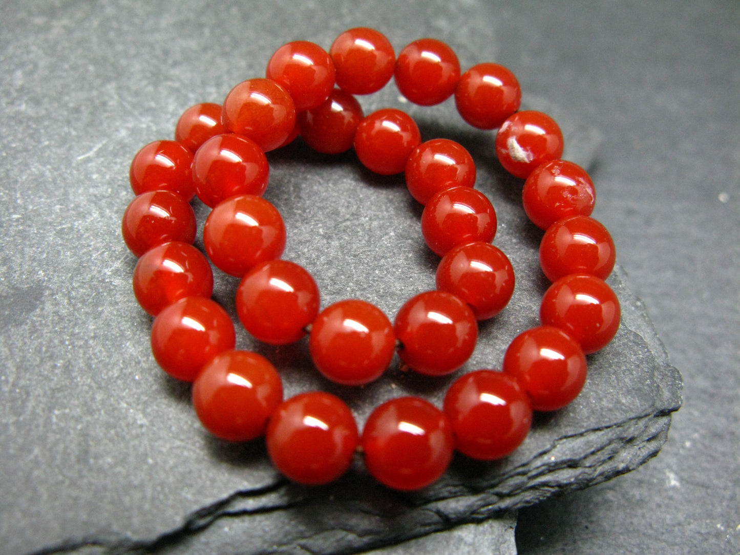 Carnelian Genuine Bracelet ~ 7 Inches ~ 6mm Round Beads