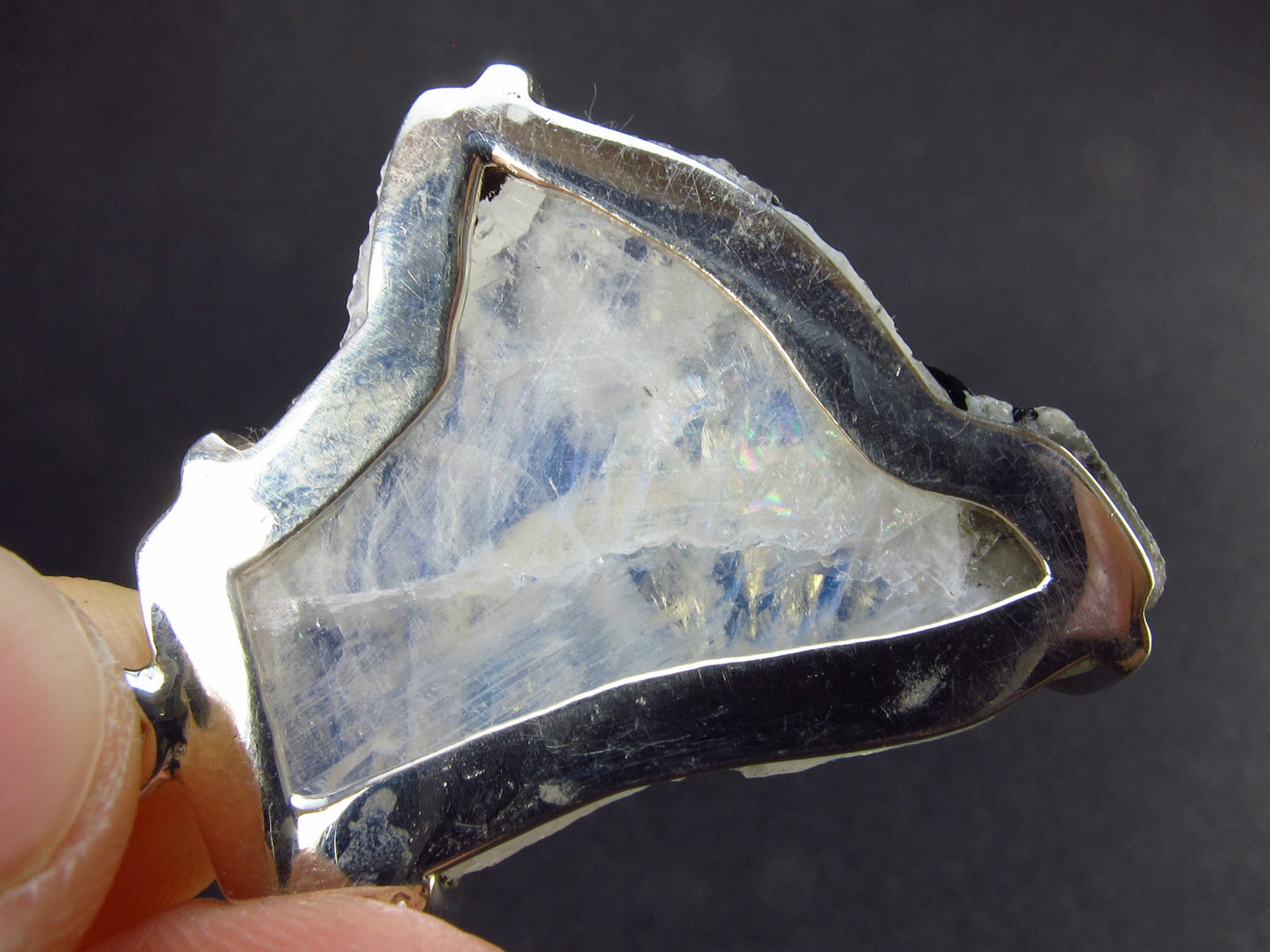 Natural Glow From Inside Moonstone 925 Silver Pendant - 1.7" - 10.2 Grams