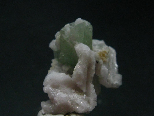 Gem Green Herderite Crystal With Albite From Pakistan - 1.2" - 6.94 Grams