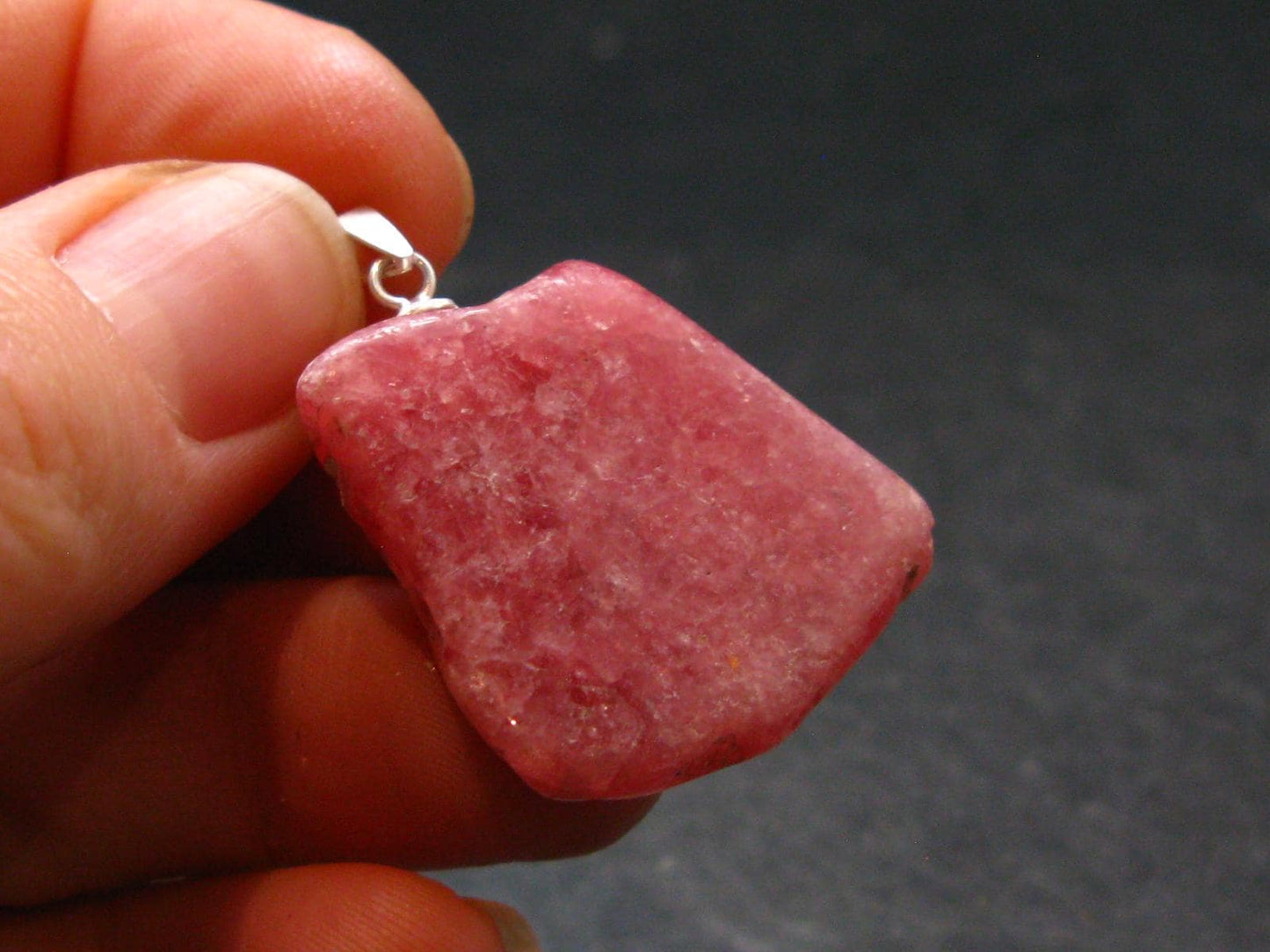 Rhodochrosite Sterling Silver Pendant From Alma Colorado - 1.3" - 7.39 Grams