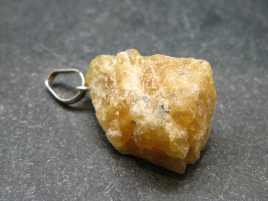 Heliodor (Yellow Beryl) Crystal Silver Pendant From Brazil - 1.1" - 5.14 Grams