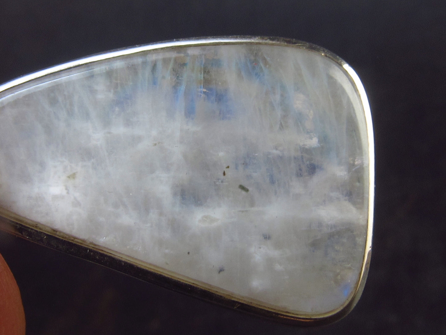 Pear Shaped Cabochon Natural Moonstone 925 Sterling Silver Drop Earrings - 1.4" - 5.5 Grams