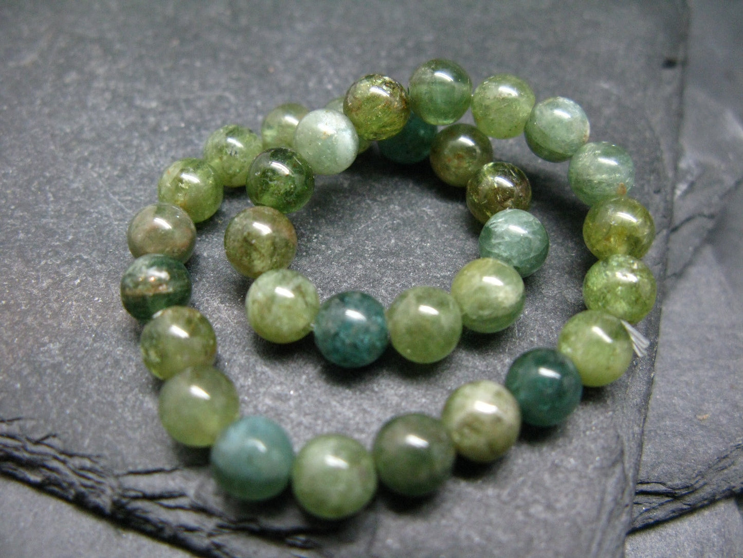 Rare Green Apatite Genuine Bracelet ~ 7 Inches ~ 6mm Round Beads