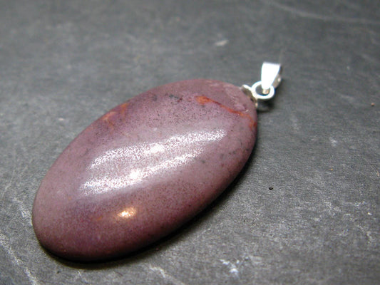 Purple Jade Silver Plated Pendant From Turkey - 1.5" - 5.29 Grams