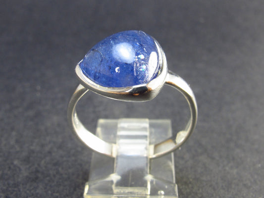 Gem Terminated Blue Tanzanite Silver Ring from Tanzania - 4.40 Grams - Size 9.75