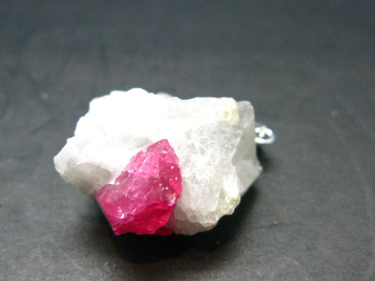 Spinel Crystal Silver Pendant From Tanzania - 1.3" -8.53 Grams