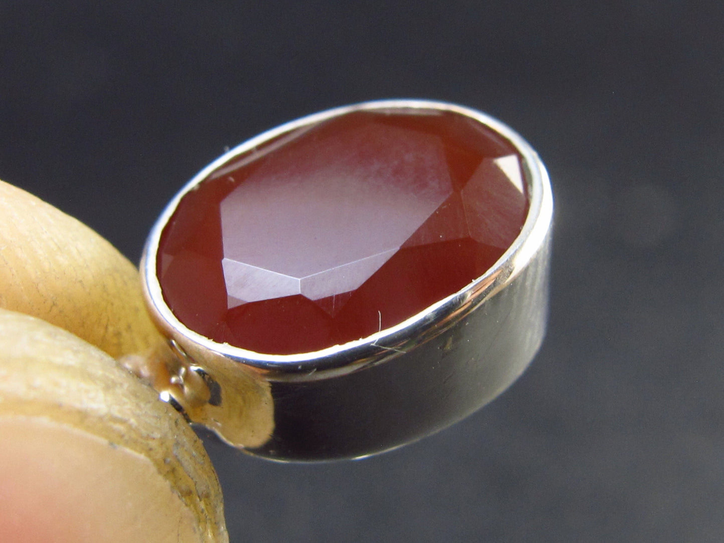 Natural Reddish Orange Faceted Hessonite Garnet 925 Sterling Silver Earrings - 1.5" - 3.6 Grams