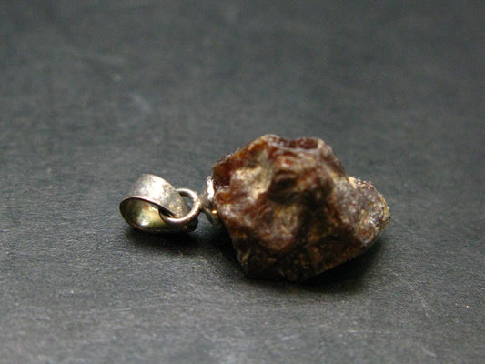 Rare Zircon Crystal Silver Pendant From Tanzania - 0.7" - 1.99 Grams