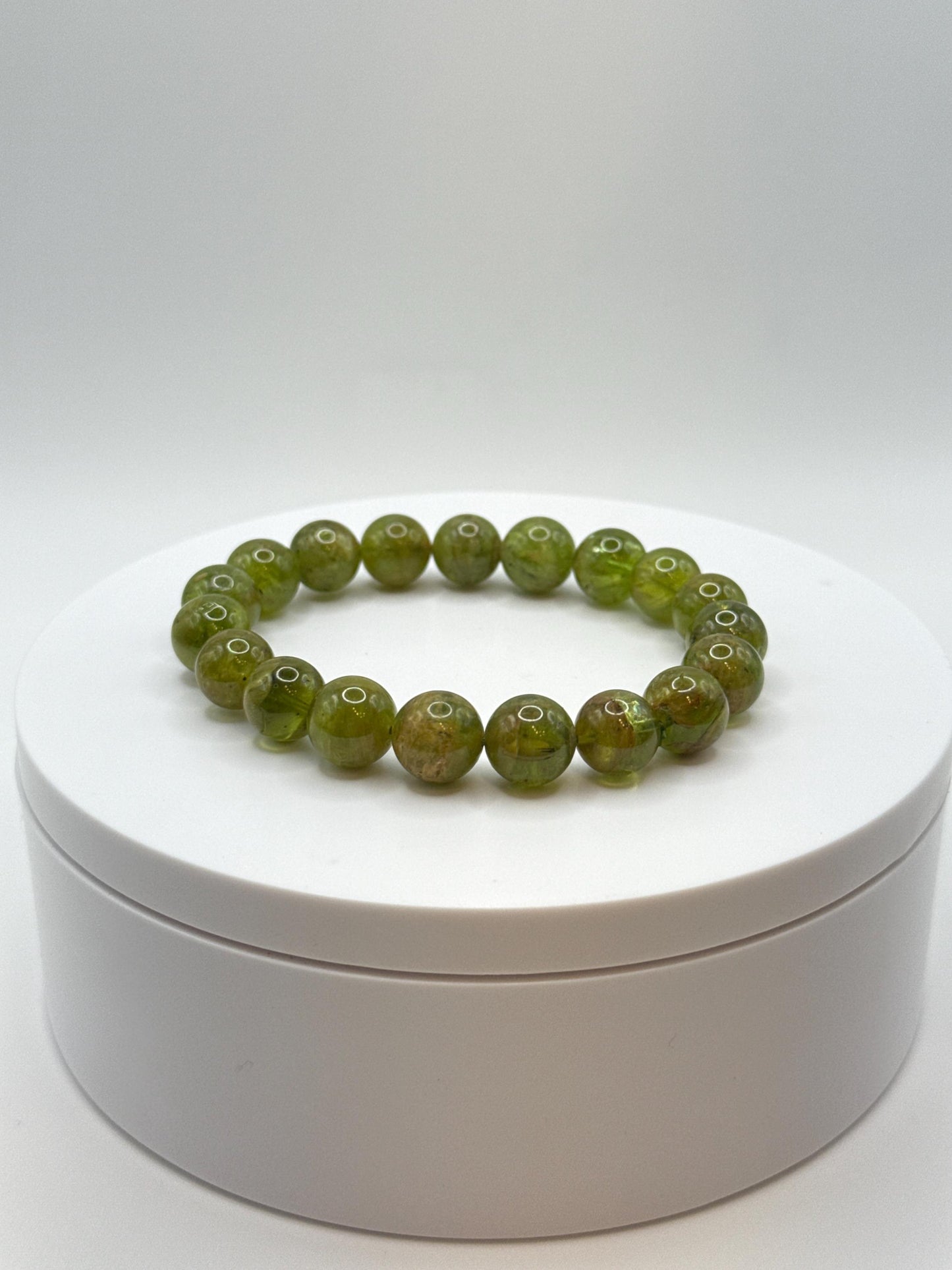 Natural Peridot Bead Bracelet | August Birthstone Jewelry