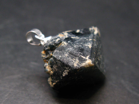 Blue Spinel Crystal Silver Pendant From Tanzania - 1.0" - 8.96 Grams