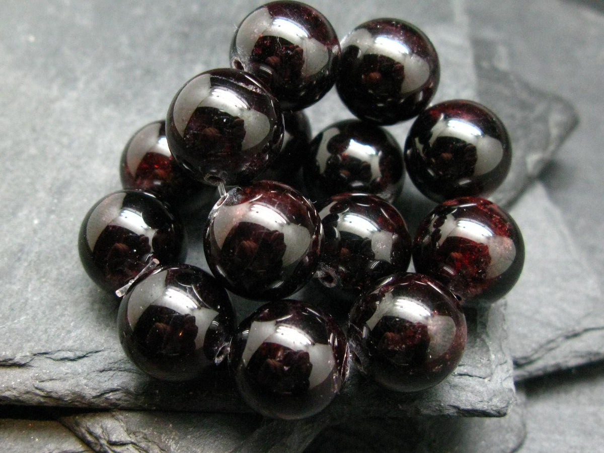 Garnet Almandine Genuine Bracelet ~ 7 Inches ~ 14mm Round Beads