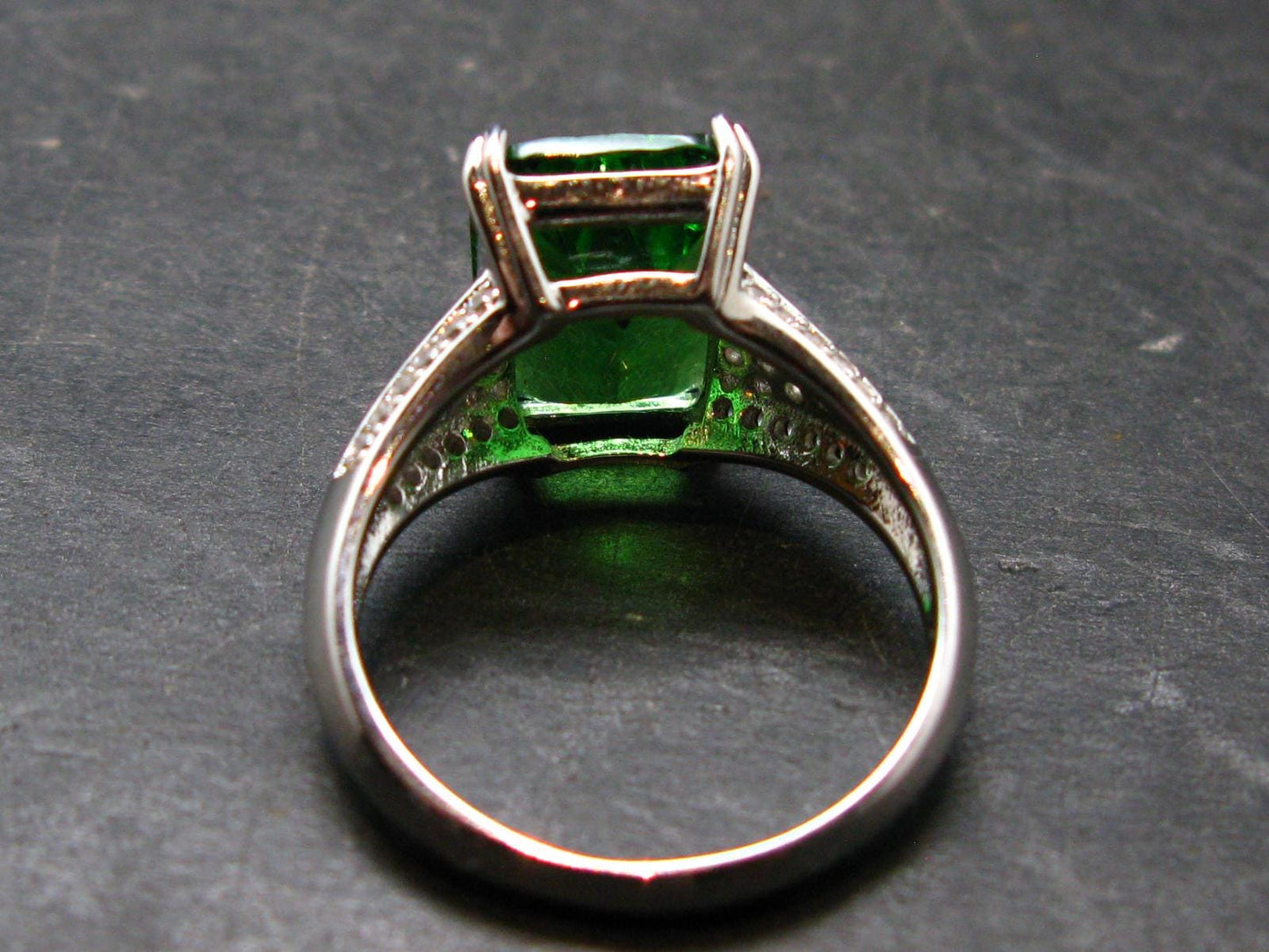 Helenite Gaia Stone Gem Sterling Silver Ring From Washington - Size 9 - 7.0 Carats