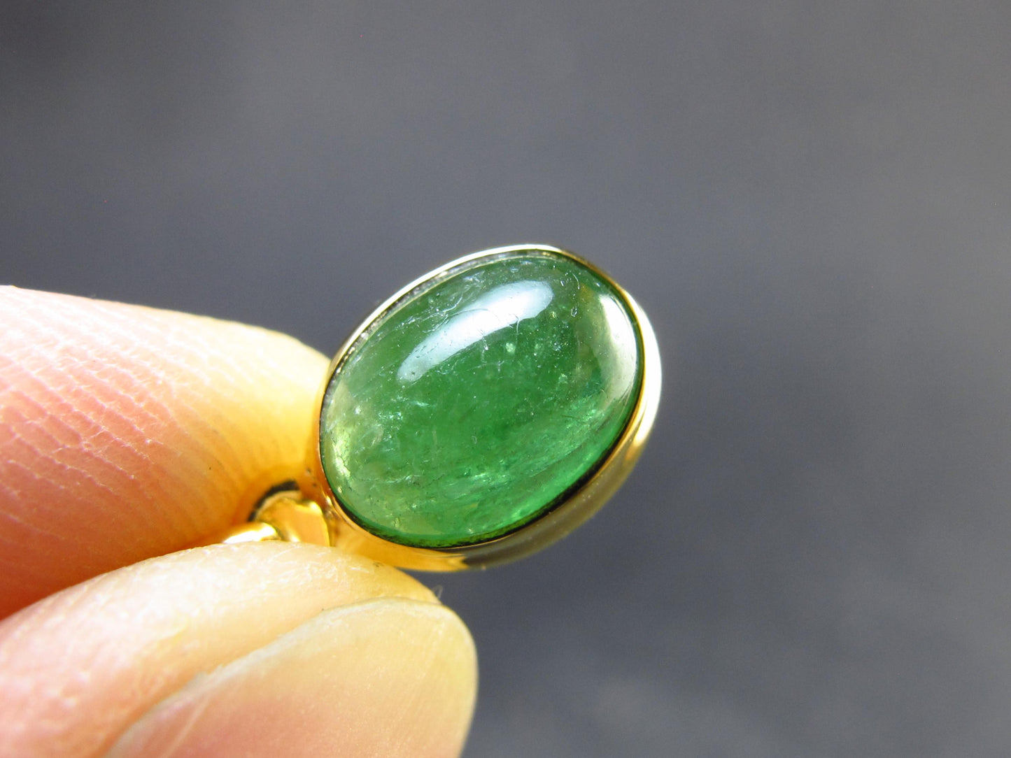 Tsavorite Green Garnet Gold Plated Silver Pendant from Tanzania - 0.7" - 1.56 Grams
