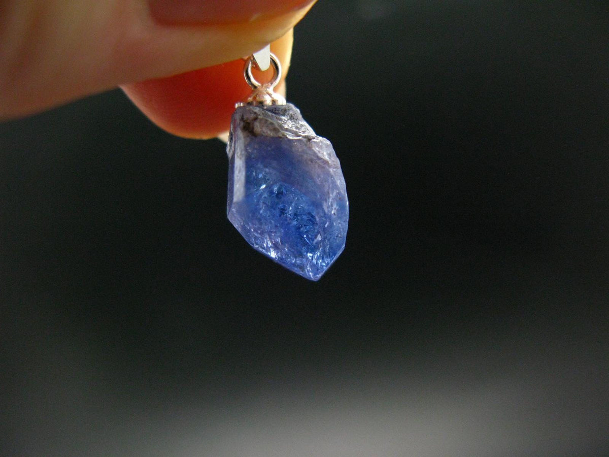 Tanzanite Pendant In Sterling Silver From Tanzania - 0.8" - 1.50 Grams