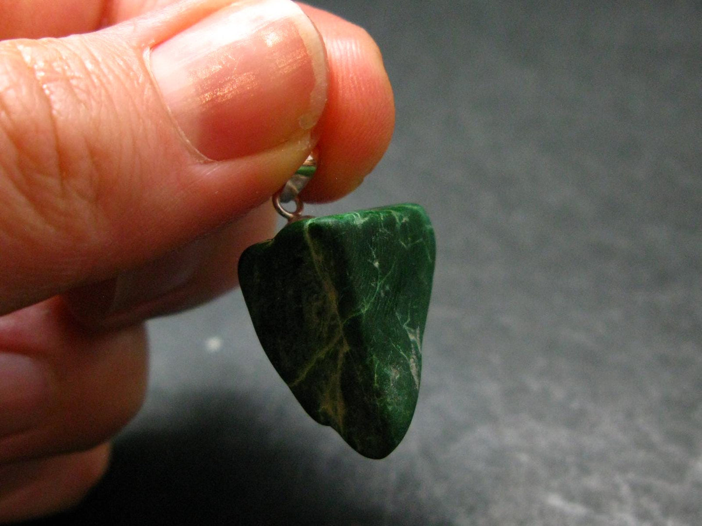 Extremely Rare Natural Maw Sit Sit Crystal Silver Pendant from Myanmar - 1.0" - 4.72 Grams