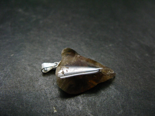 Cacoxenite Super 7 Silver Pendant From Brazil - 1.1" - 3.45 Grams