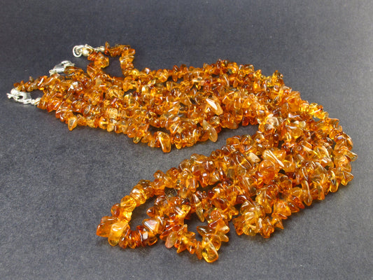 Fantastic Set of Three Natural Citrine Gems Freeform Bead Necklace - 18" Each