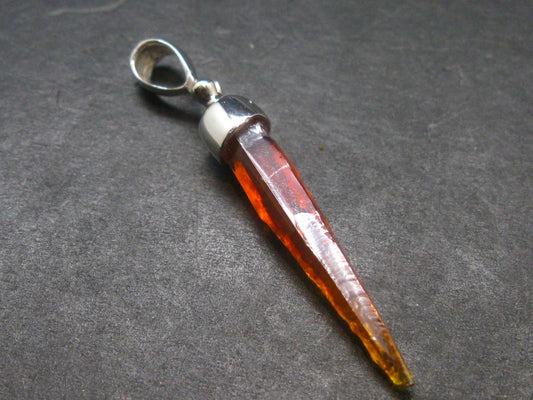 Zincite Zinkite Crystal 925 Silver Pendant from Poland - 1.5" - 2.23 Grams