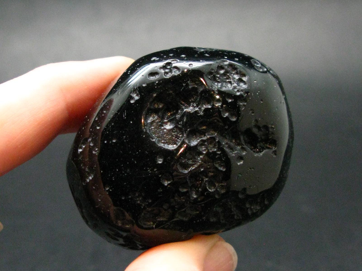 Rare Large Black Tibetan Tektite Tumbled Stone from Tibet - 1.9" - 57.38 Grams