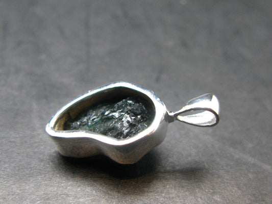 Blue Lazulite Silver Pendant From Pakistan - 0.9" - 2.55 Grams
