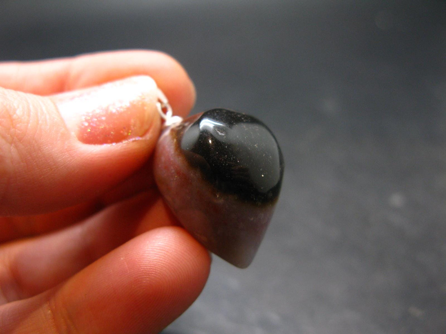 Agate Shiva Eye Silver Pendant from India - 1.2" - 8.49 Grams