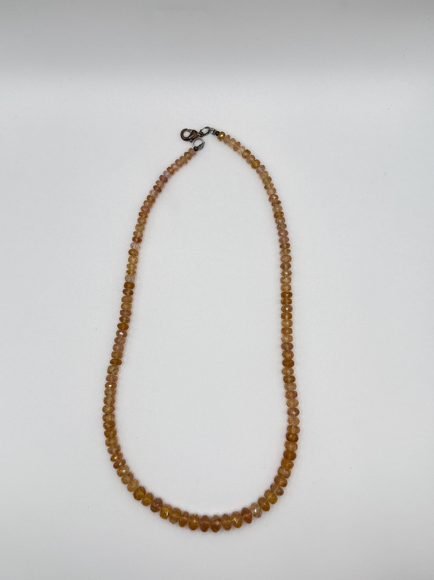 Imperial Topaz Necklace – Natural Faceted Gemstone Strand - 36 Grams