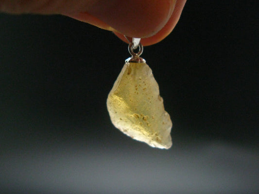 Raw Fire Opal Sterling Silver Pendant From Mexico - 1.0" - 1.27 Grams