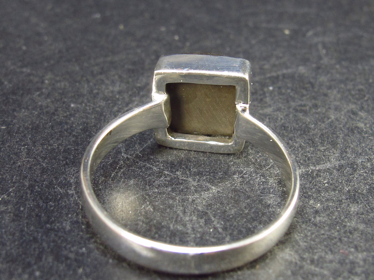 Ammolite Amolite Sterling Silver Ring From Canada - 2.7 Grams - Size 8.25