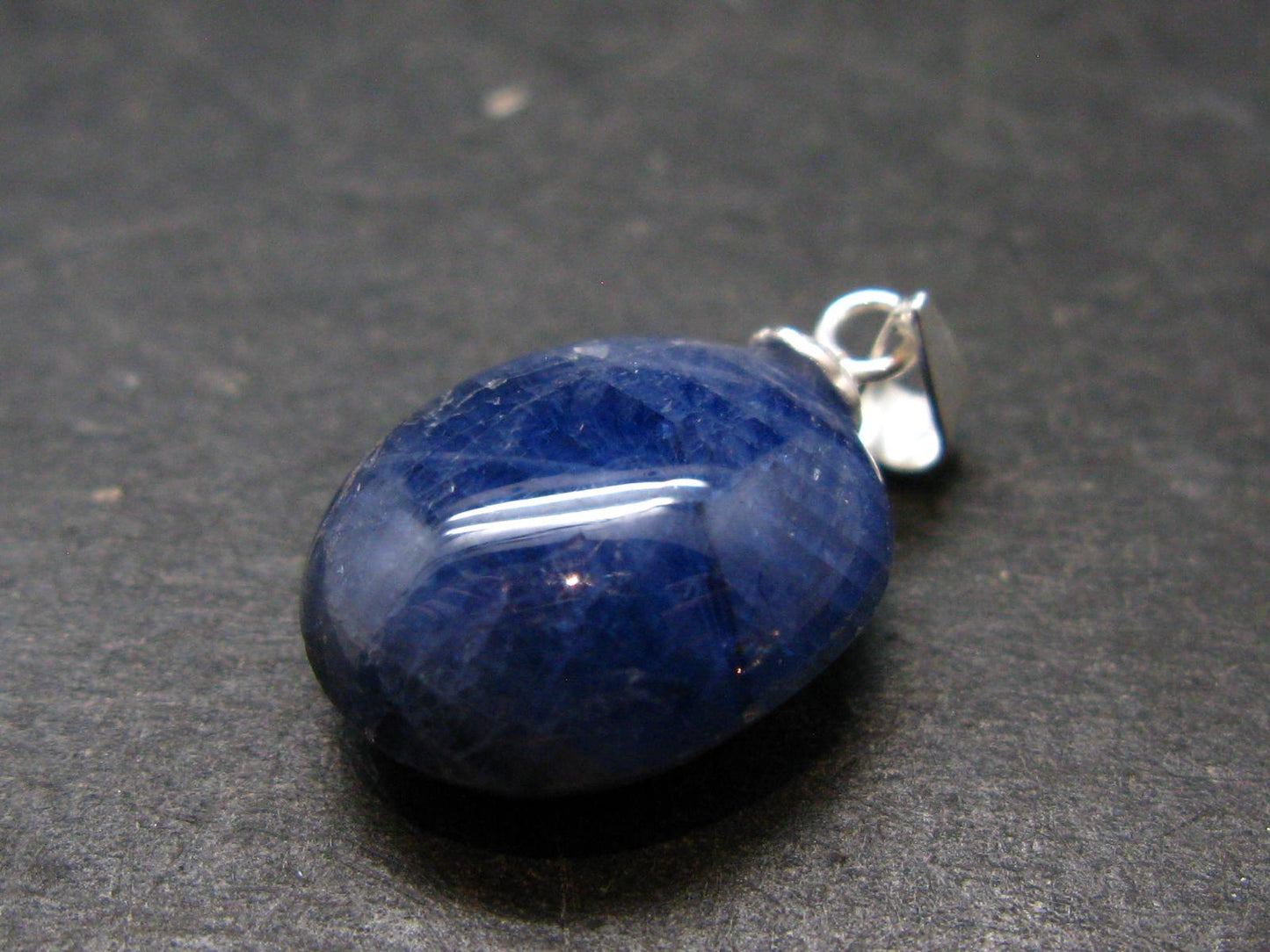 Gem Blue Sapphire Corundum Crystal Silver Pendant From Sri Lanka - 16.60 Carats
