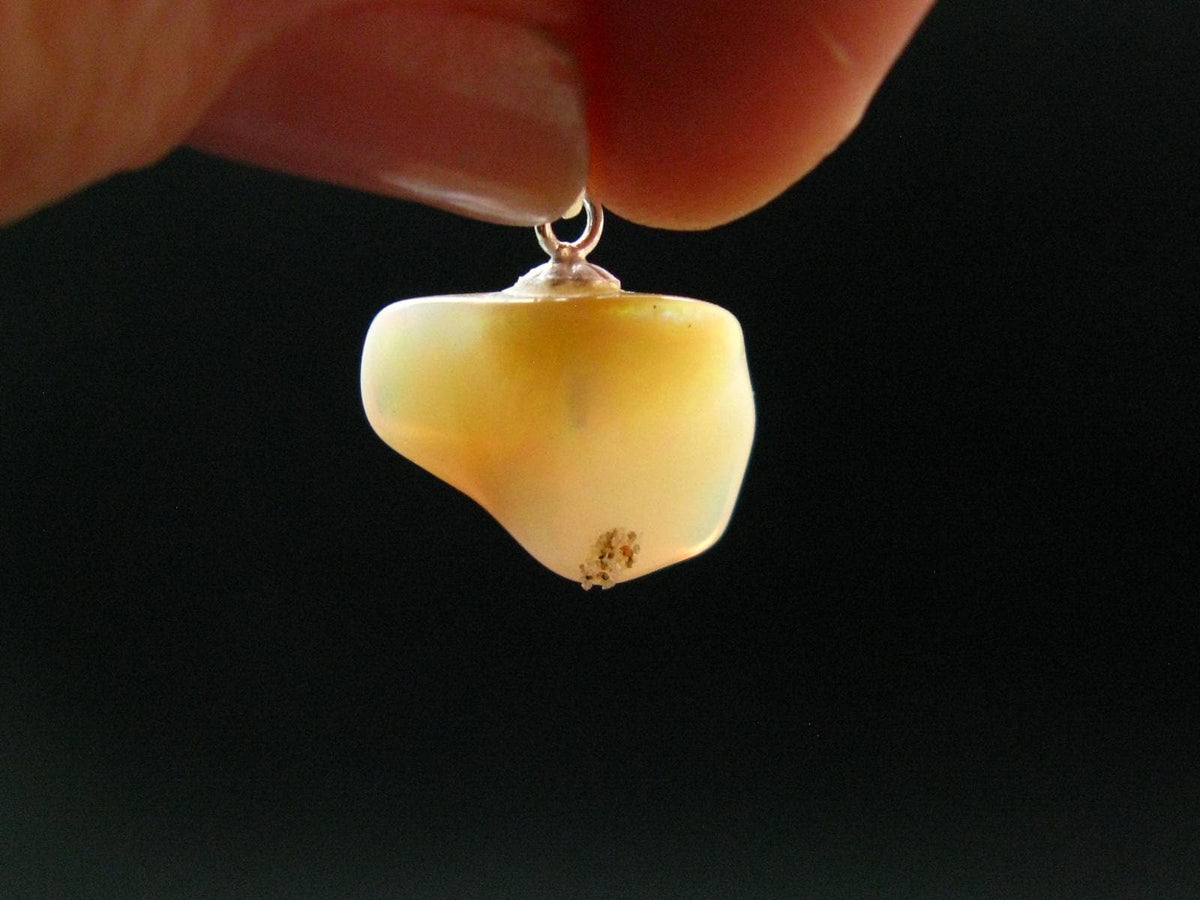 Opal Sterling Silver Pendant From Ethiopia - 0.7" - 1.16 Grams