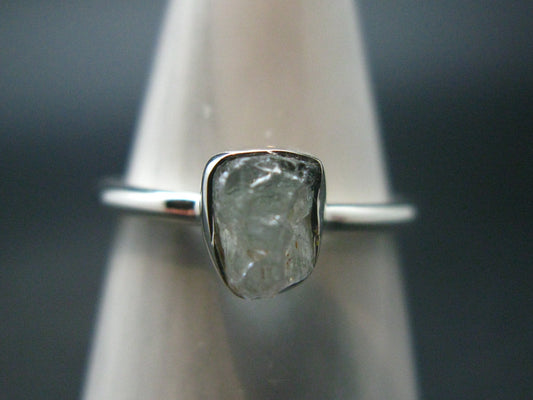 Gem Green Kornerupine Silver Ring From Tanzania - 1.86 Grams - size 6