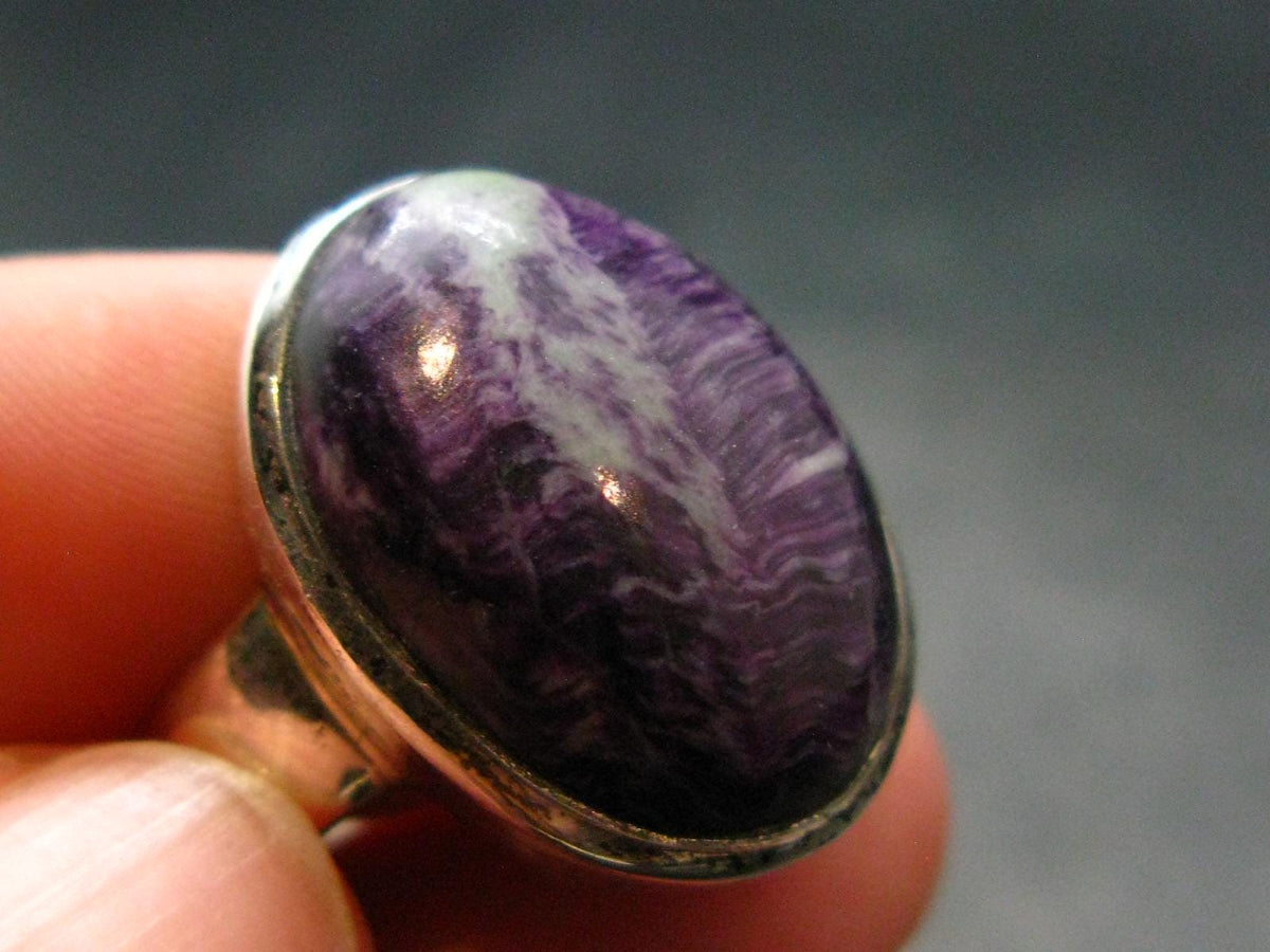 Very Rare Kammererite Chrome Clinochlore Silver Ring from Turkey - Size 7.5