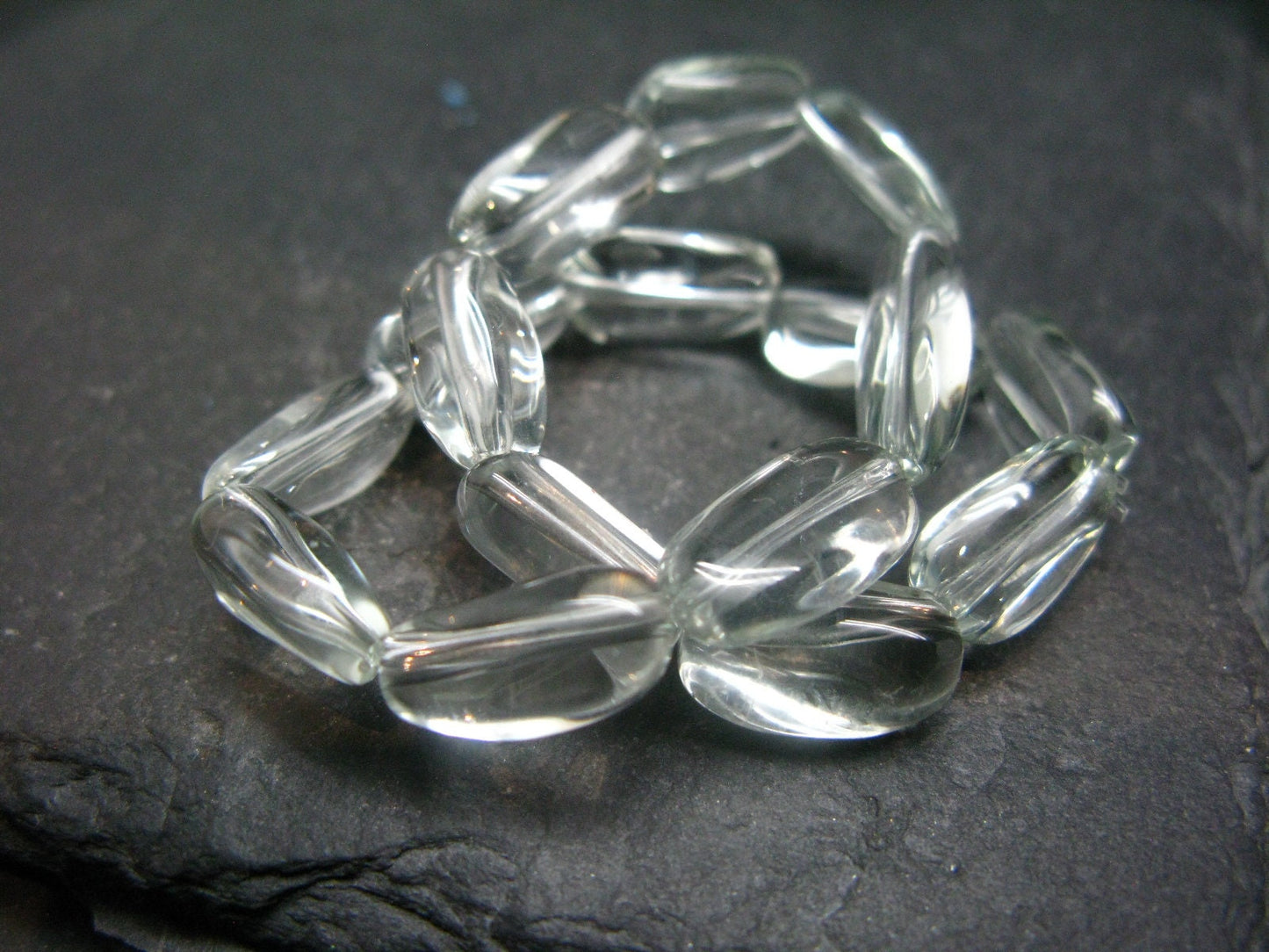 Prasiolite Green Amethyst Genuine Bracelet ~ 7 Inches ~ 10mm Tumbled Beads