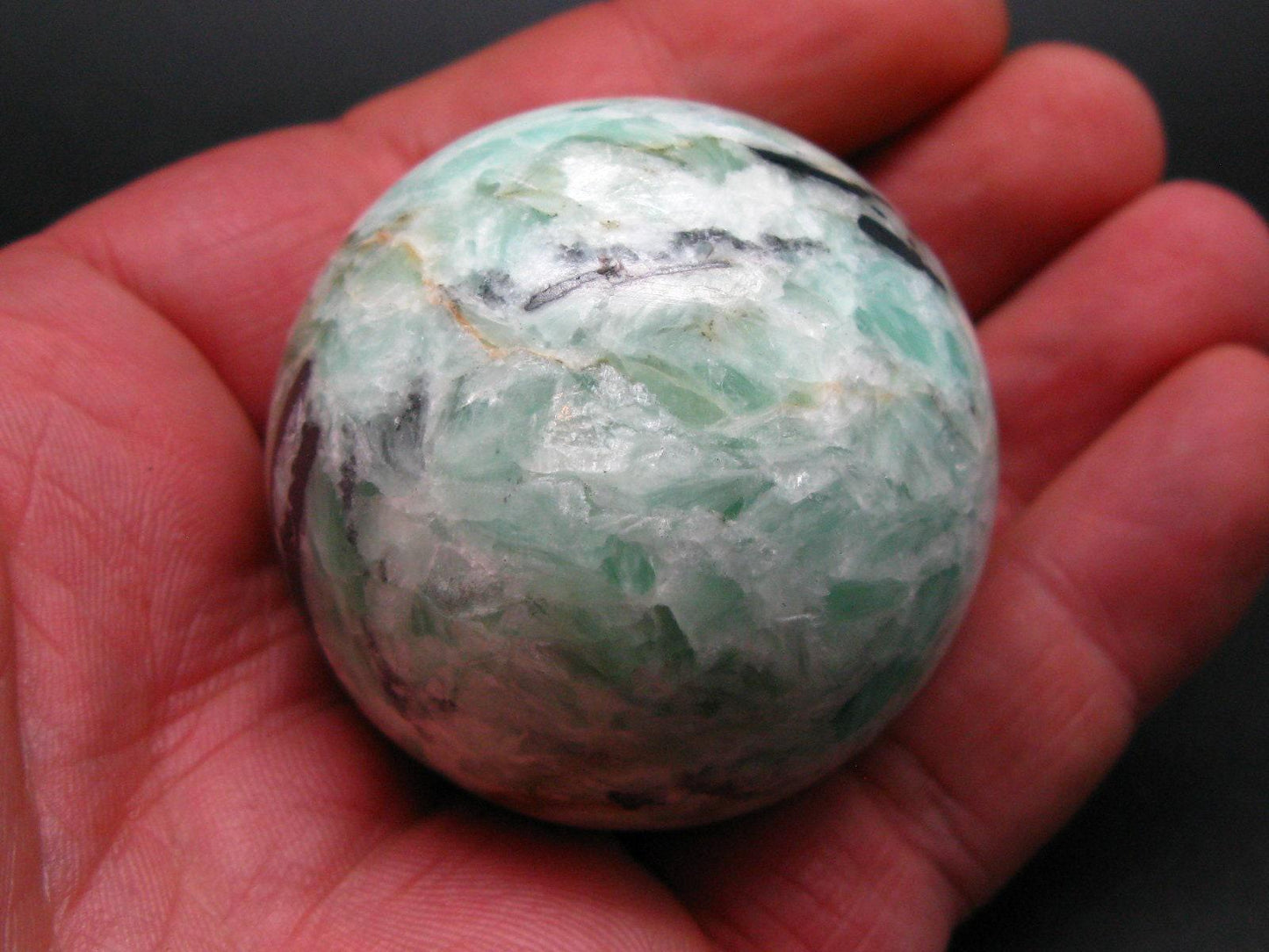 Russian Treasure from the Earth!! Pastel Emerald-Green Noble Talc & Hematite Sphere from Russia - 142 Gram - 1.8"
