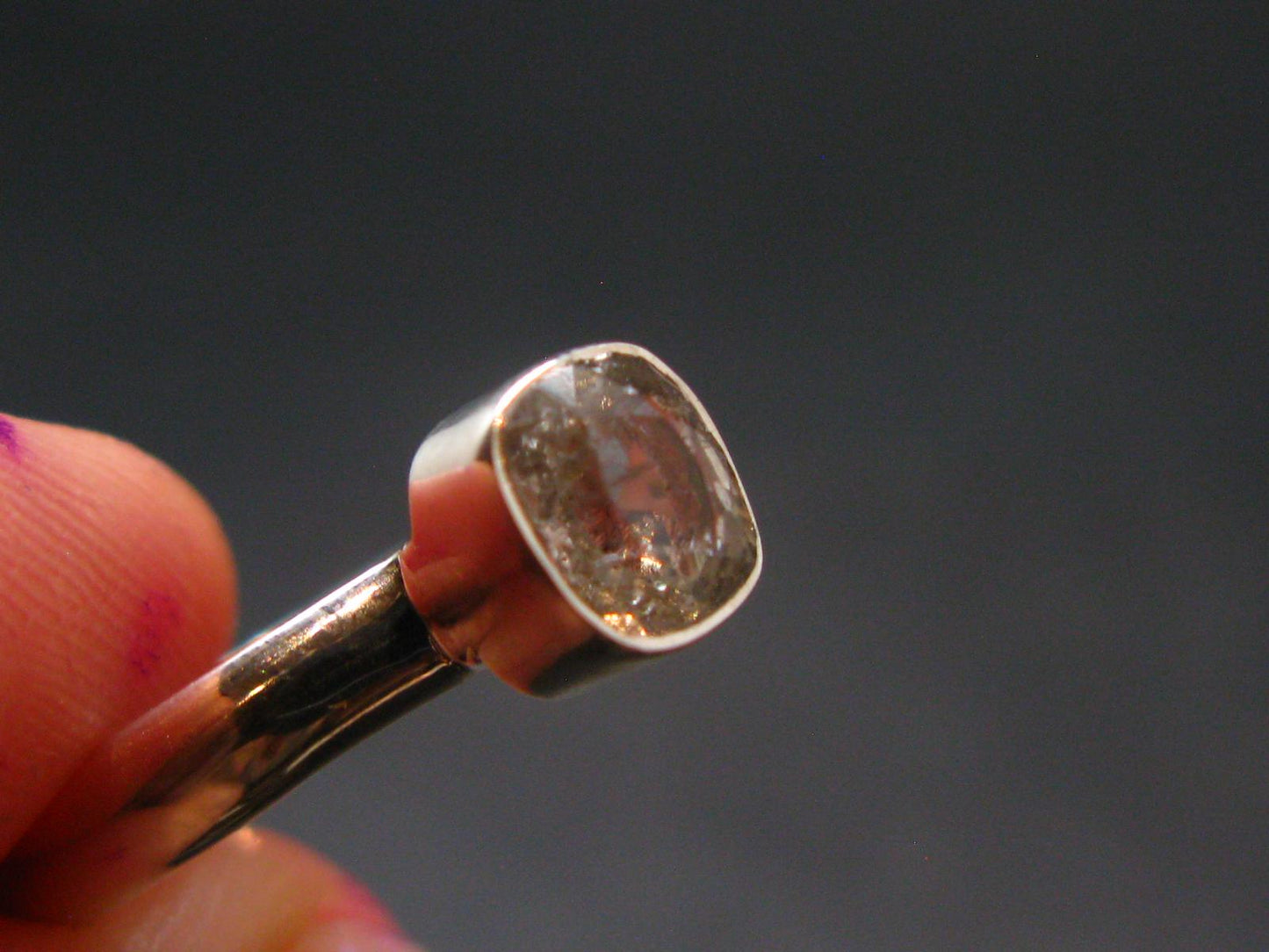 0.59 Carat Phenakite Phenacite Gem Sterling Silver Size 6 Ring from Russia - 1.70 Grams