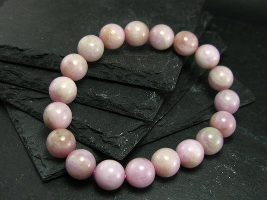 Kunzite Spodumene Genuine Bracelet ~ 7 Inches ~ 10mm Round Beads