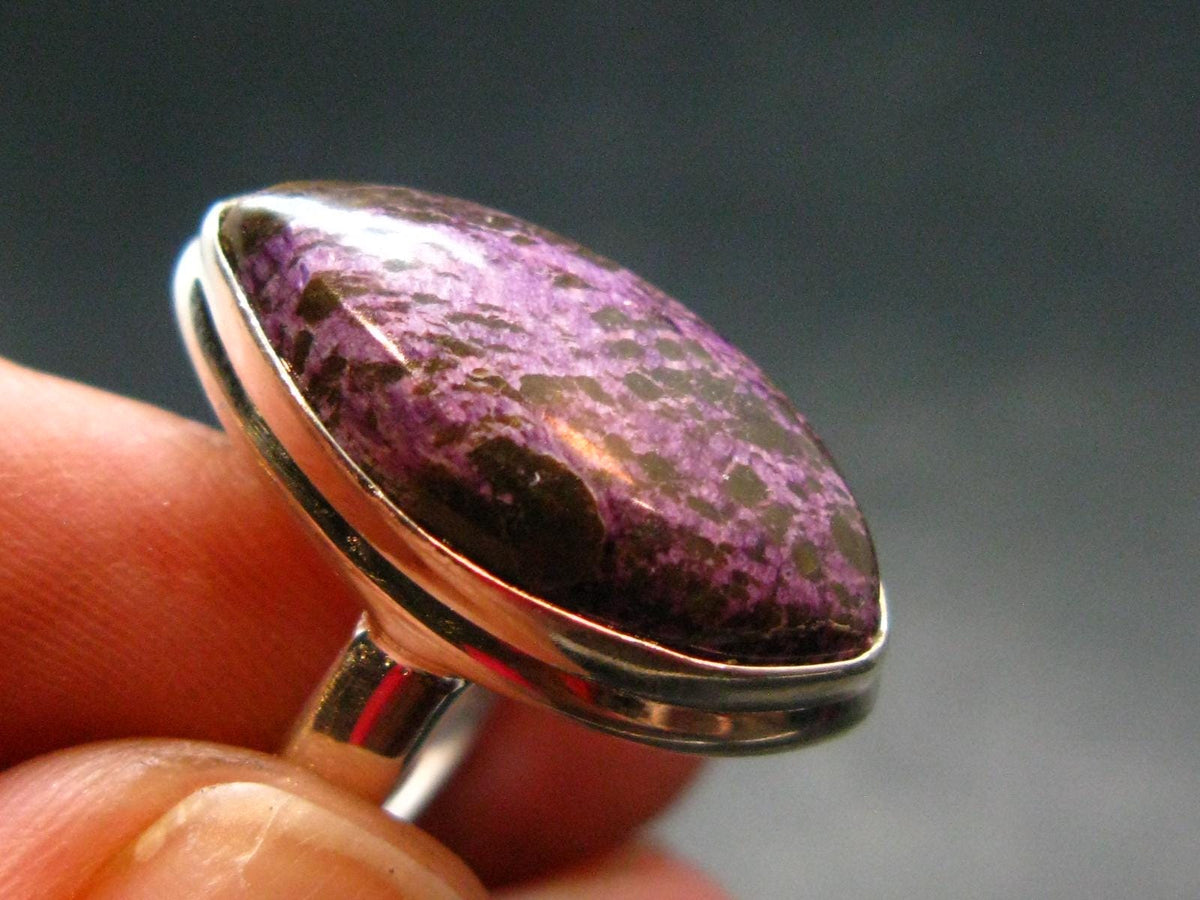 Rare Stichtite Silver Plated Ring from Australia - Size 5 - 4.16 Grams