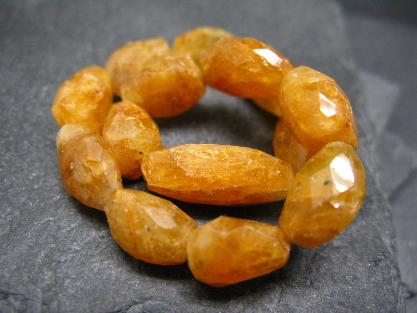 Heliodor Golden Beryl Genuine Bracelet ~ 7 Inches ~ 14mm Facetted Beads