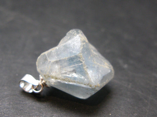 Natural Blue Celestite Celestine 925 Silver Pendant from Madagascar - 0.8" - 5.34 Grams