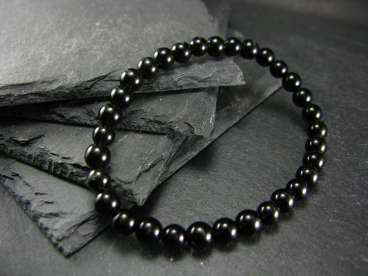 Tibetan Tektite Genuine Bracelet ~ 7 Inches ~ 6mm Round Beads