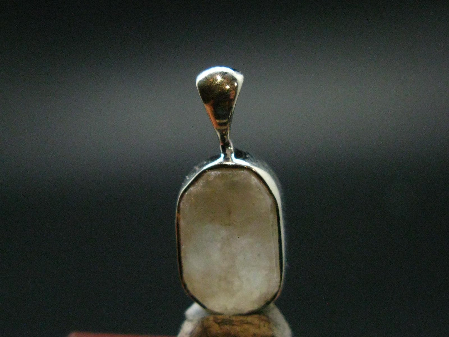 Very Rare White Cryolite 925 Silver Pendant from Greenland - 0.7" - 1.34 Grams