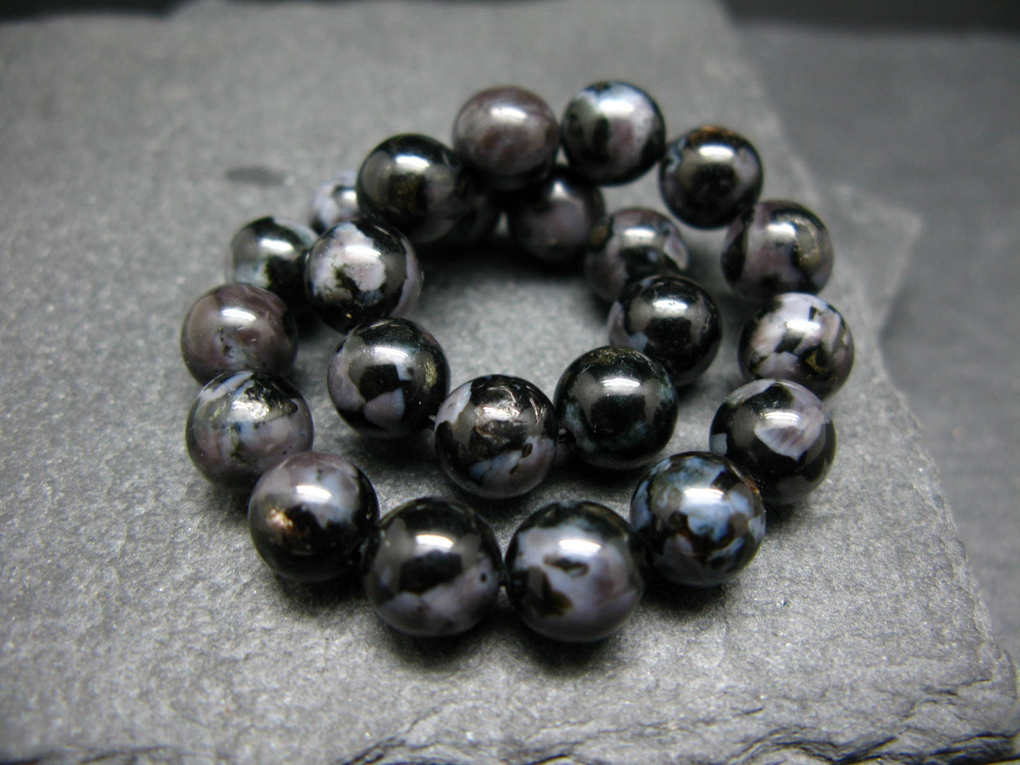 Gabbro Mystic Merlinite Genuine Bracelet ~ 7 Inches ~ 8mm Round Beads