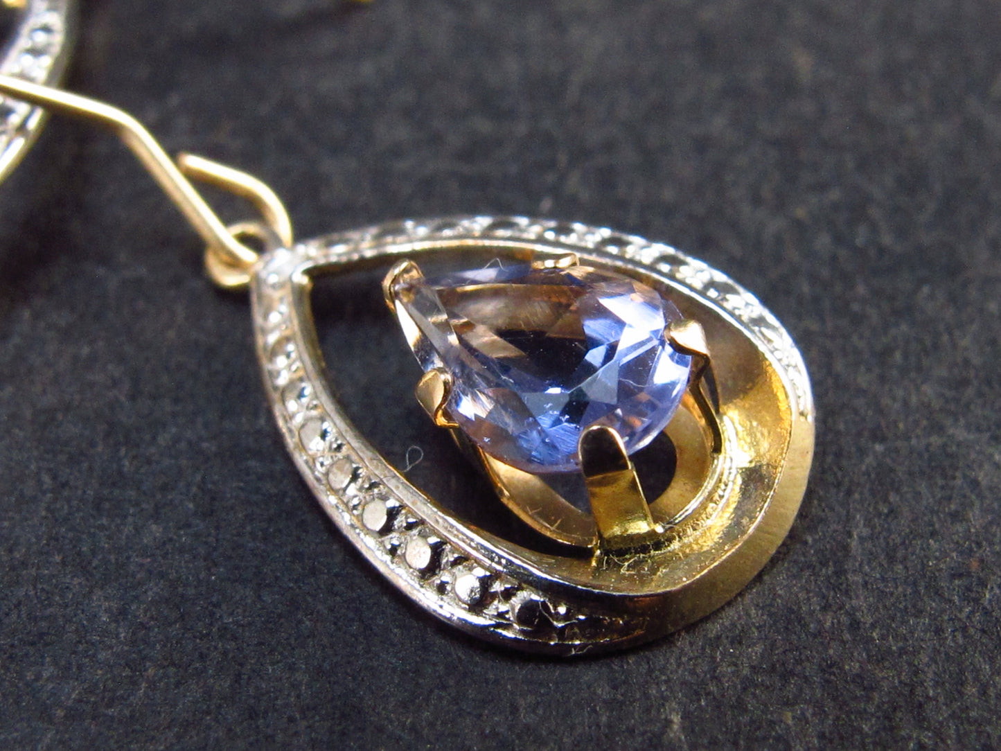 Elegant Natural Tanzanite (Zoisite) 925 Silver Dangle Earrings From Tanzania - 1.4 Grams - 1.2"