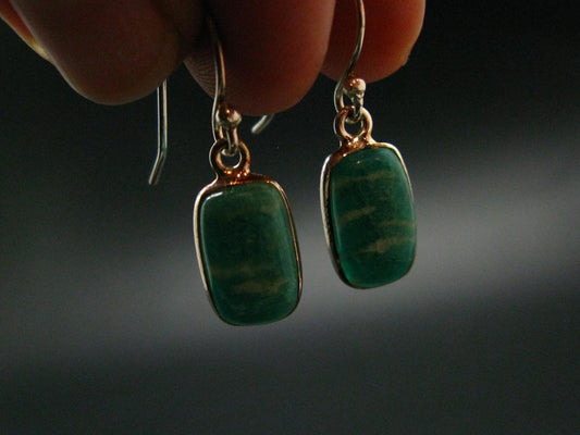 Amazonite Silver Earrings from Russia - 2.47 Grams