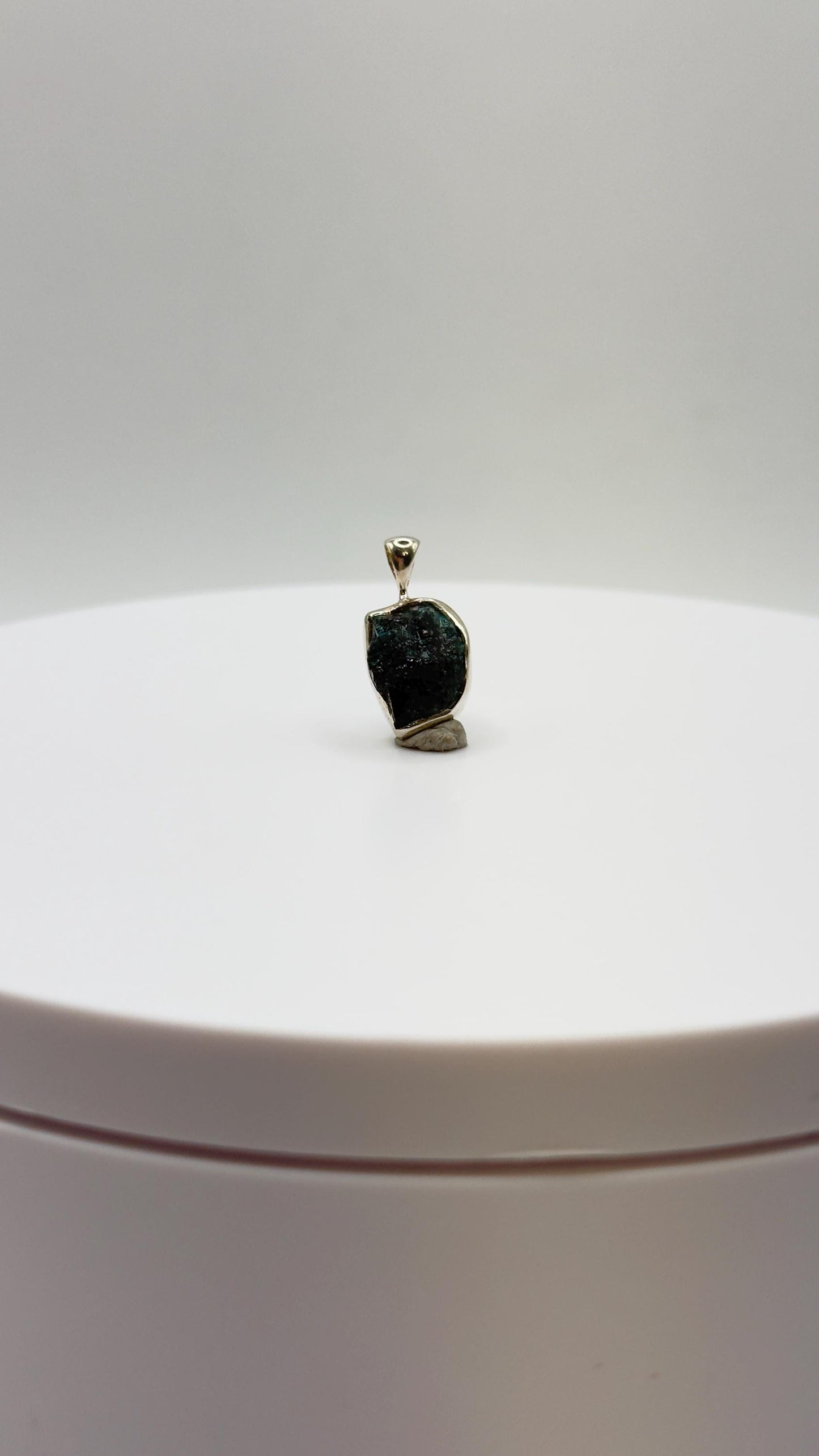 Raw Grandidierite Crystal Pendant Blue Green Gemstone Silver Necklace Rare Stone Jewelry Gift