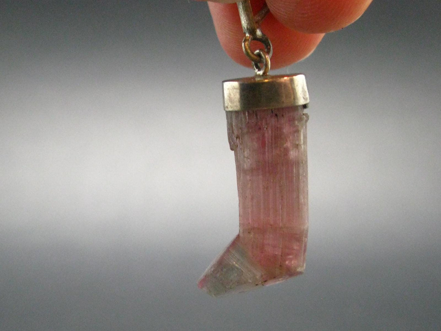 Pink Tourmaline Crystal Pendant - 1.5" - 4.30 Grams