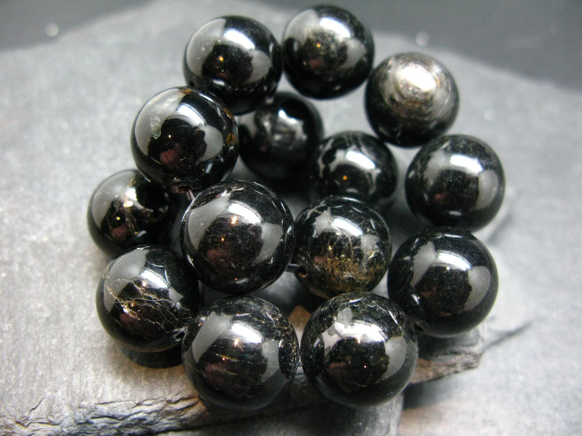Hypersthene Genuine Bracelet ~ 7.5 Inches ~ 16mm Round Beads