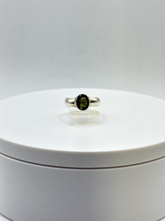 Natural Moldavite Ring | Genuine Moldavite Gemstone | Transformation Crystal Jewelry - Size 6.5